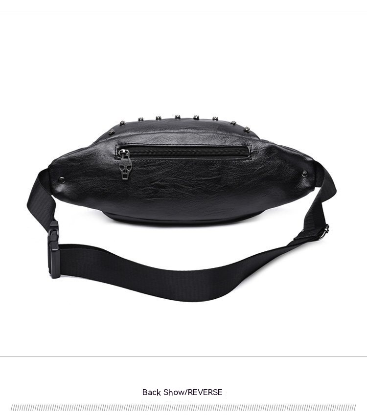 Männer brusttasche punk stud vintage umhängetasche mode PU multifunktionale gürteltasche straße lässig umhängetasche männer_voghion.com