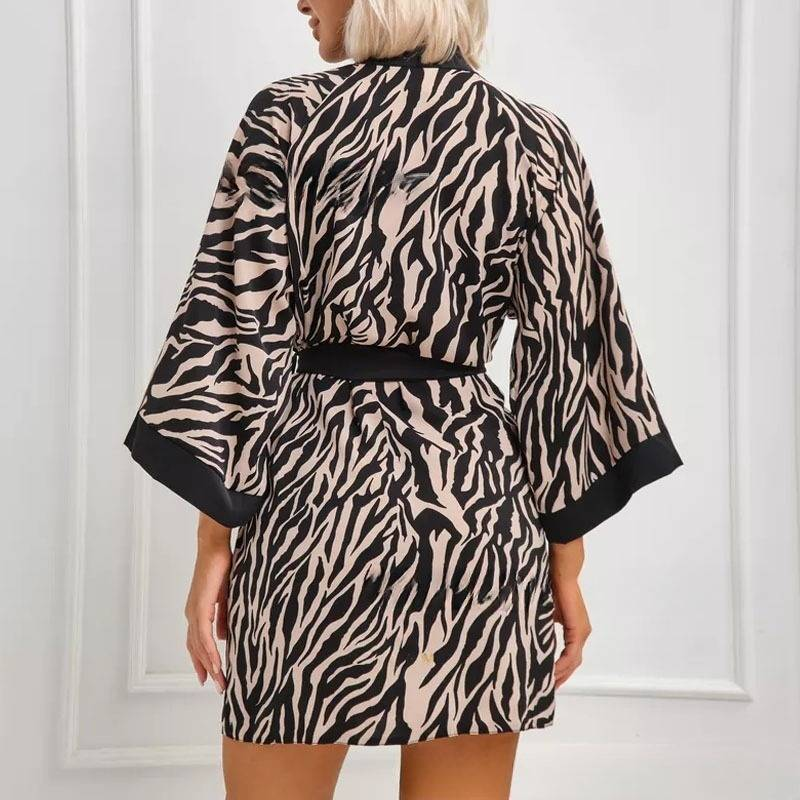 Women's Sleepwears Summer Moud Heemkleeder kënnen dobausse gedroe ginn sexy Pyjama bequem Bademantel Dammen Leopard Print Nightgown_voghion.com