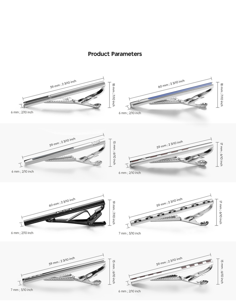 Dai Li Fashion Black Enamel Tie Clip Set High End Blue Diamond Tie Clip Hot Sale Tie Clip_voghion.com