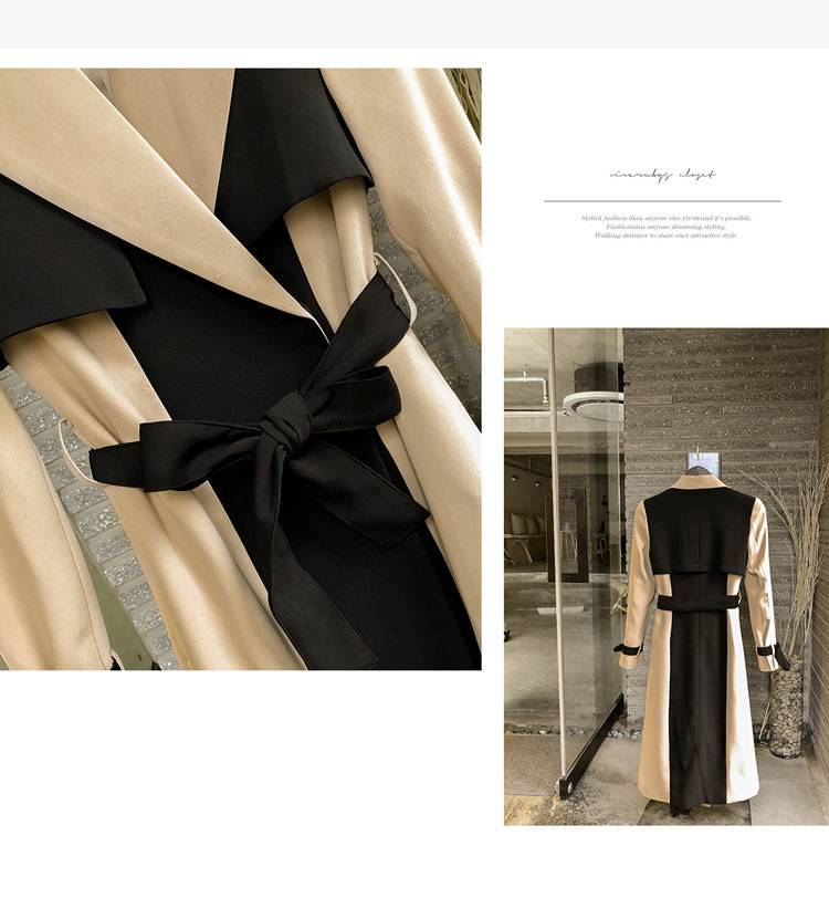 Cappotto lungo da donna con cintura in vita e temperamento da dea_voghion.com