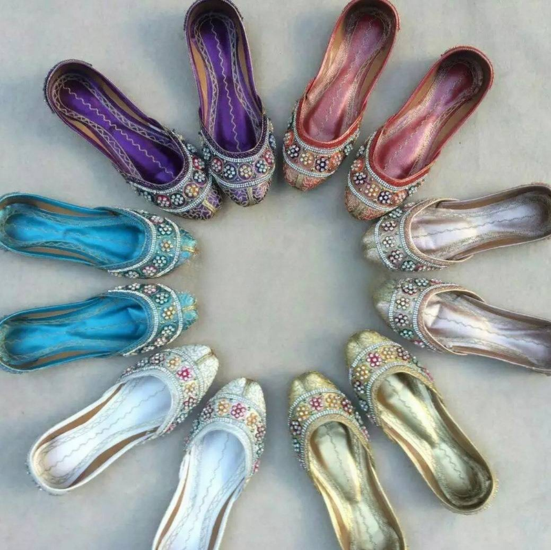 Damesschoenen Leren schoenen Dames ronde neus Platte schoenen met kralenborduursel_voghion.com