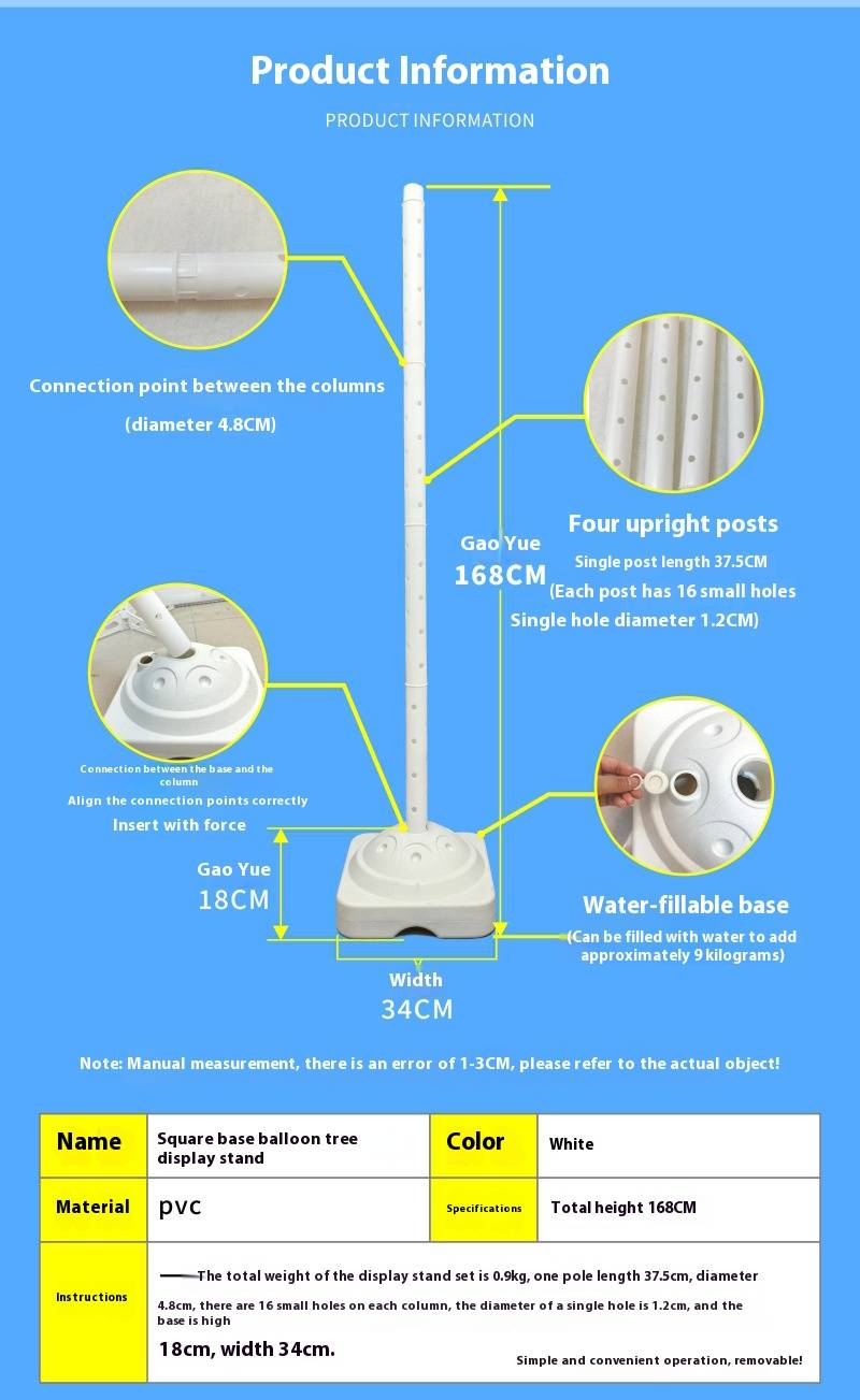 Suporte para exposição de balões – Suporte de chão resistente para balões metalizados e de bolhas, perfeito para festas, mercados e eventos_voghion.com
