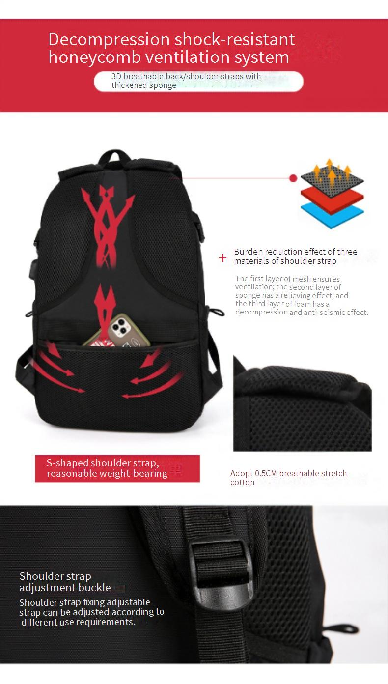 Herenrugzak Laptoptas USB-oplaadbaar Grote capaciteit Herenrugzak Zakelijk Forens Draagbare Schooltas_voghion.com
