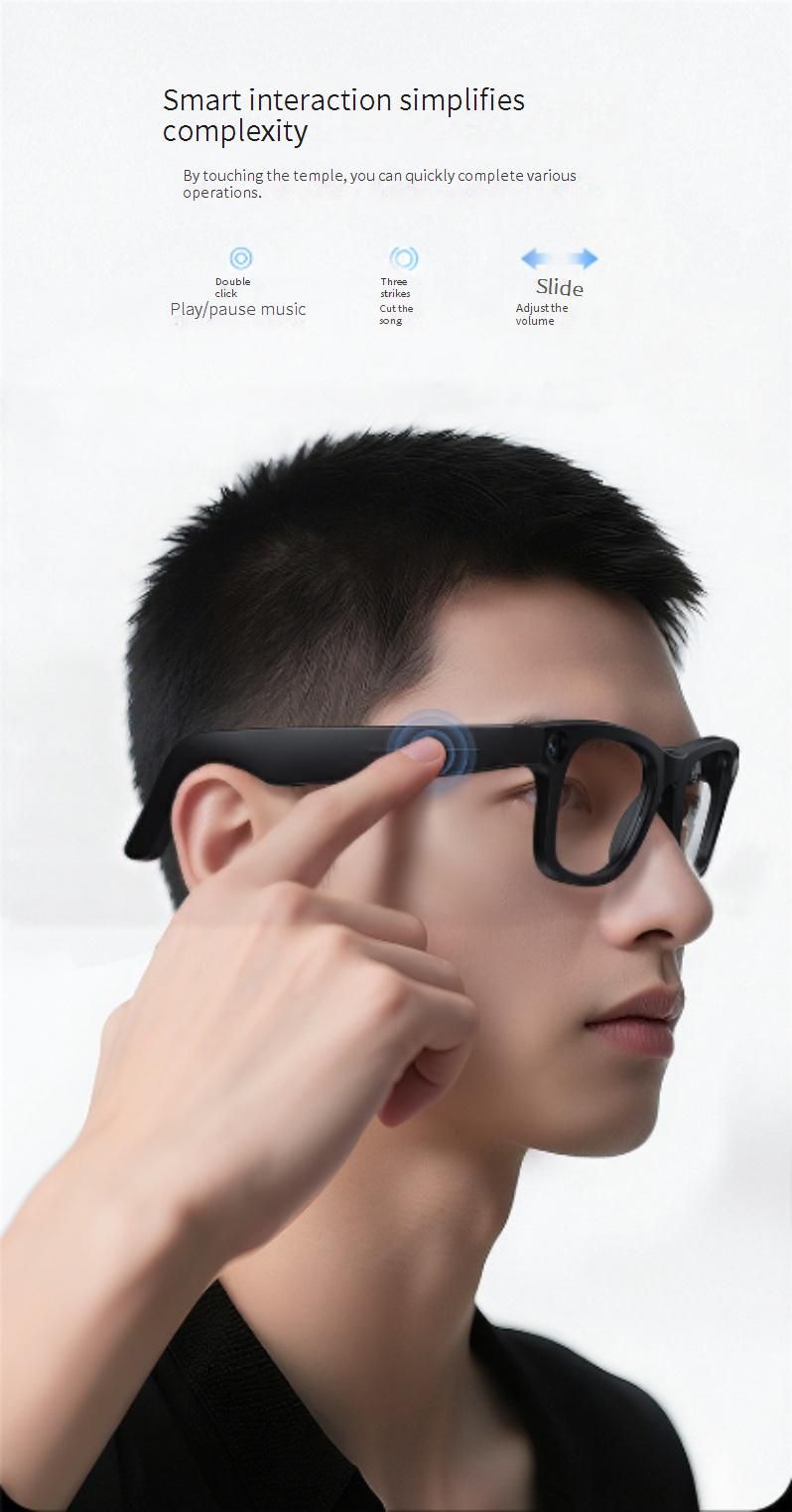 Lunettes intelligentes TROZUM E03 avec caméra 8 MP, stabilisation d'image, reconnaissance d'objets et traduction en temps réel_voghion.com