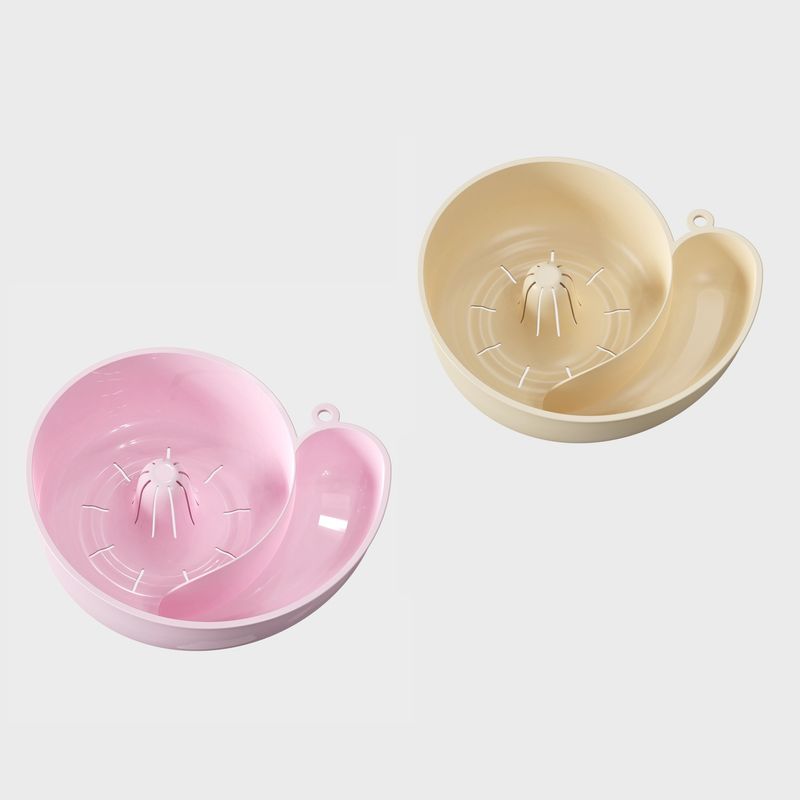 Lavatrice automatica per frutta e verdura – Cestello di pulizia con centrifuga brevettato, PP senza BPA, colori moderni (rosa/bianco)_voghion.com