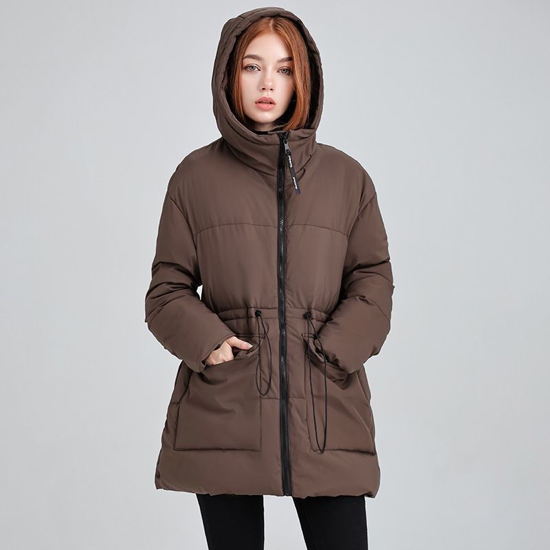 Women's Clothing Women's Oversized Puffer Jacket - Hooded Winter Coat With Quilted Detailing_voghion.com