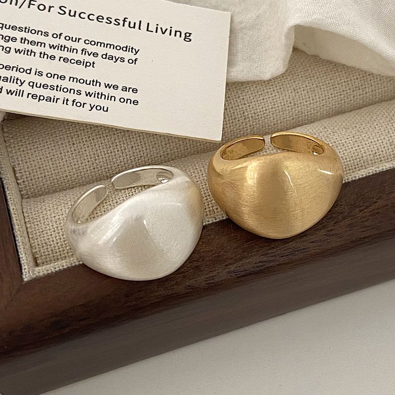 Bague coréenne en fer brossé, design de niche, haut de gamme, personnalisée, style cool, tendance Instagram, minimaliste_voghion.com