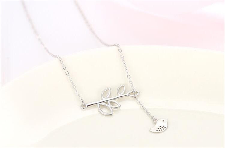 Korean Version Of Fashion Leaf Bird Branch Necklace, Versatile Female Personality_voghion.com