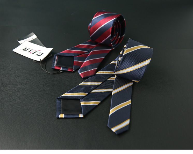 Unisex Men's and women's tie narrow polyester silk business British tie 6CM_voghion.com