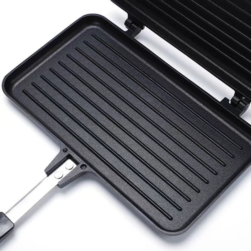 Long Striped Sandwich Bread Double-Sided Steak Egg Breakfast Frying Pan Household Griddle_voghion.com