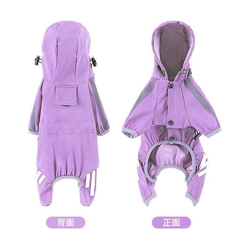 Novo com capuz para cães grandes, capa de chuva impermeável e refletiva para cães, roupas para animais de estimação_voghion.com