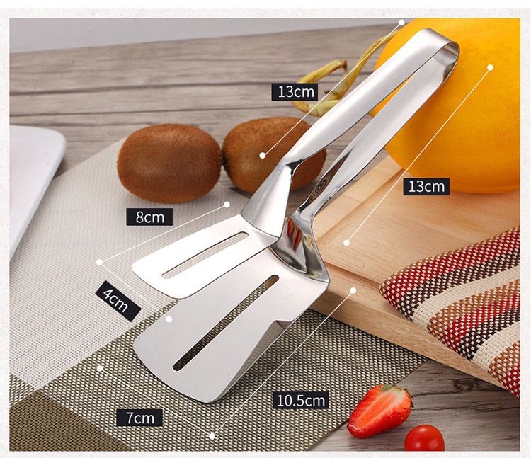 Aço inoxidável bife peixe fritura cozinha casa panqueca comida churrasco pão pinças espátula_voghion.com