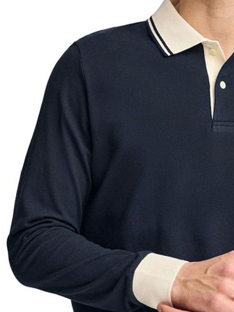 Men's Clothing Polo Shirt Fashion Printing Men's Long Sleeved Casual Polo Shirt Tops_voghion.com