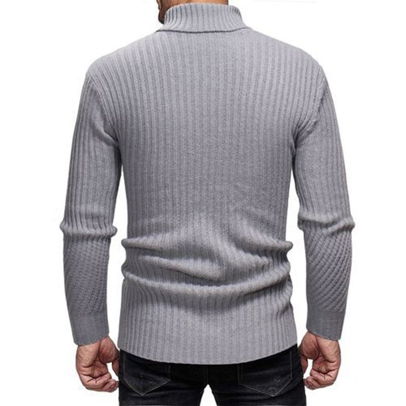 Männer Hierscht- a Wantermodesch efaarwege Rollkragen-Pullover mat laangen Äermel_voghion.com