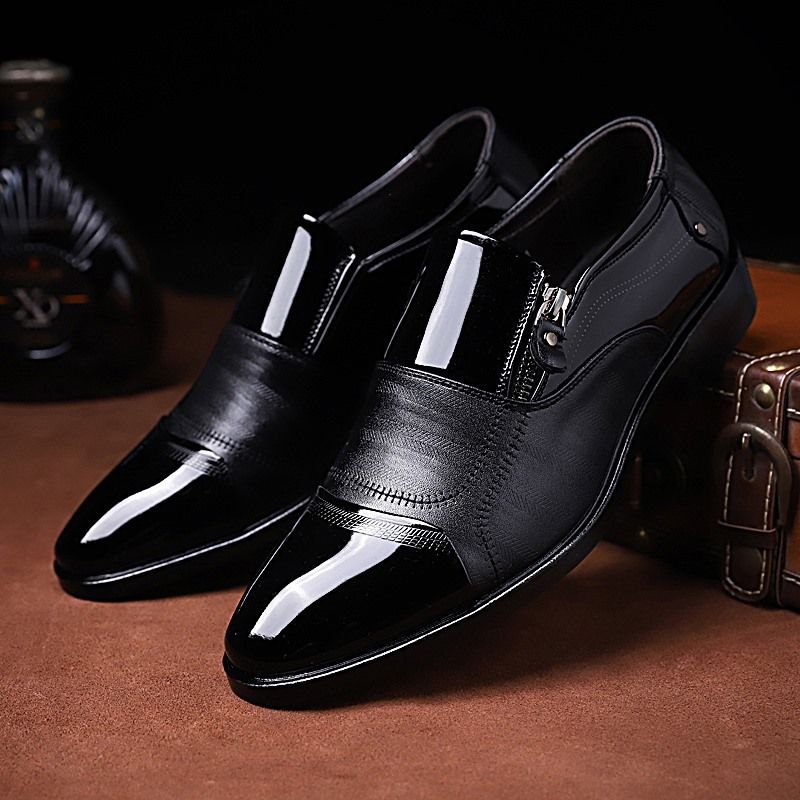 Übergröße Neue Herren Spitzschuh Business Leder Britischer Stil Mode Formeller Anzug Bräutigam Hochzeit Derby Schuhe_voghion.com