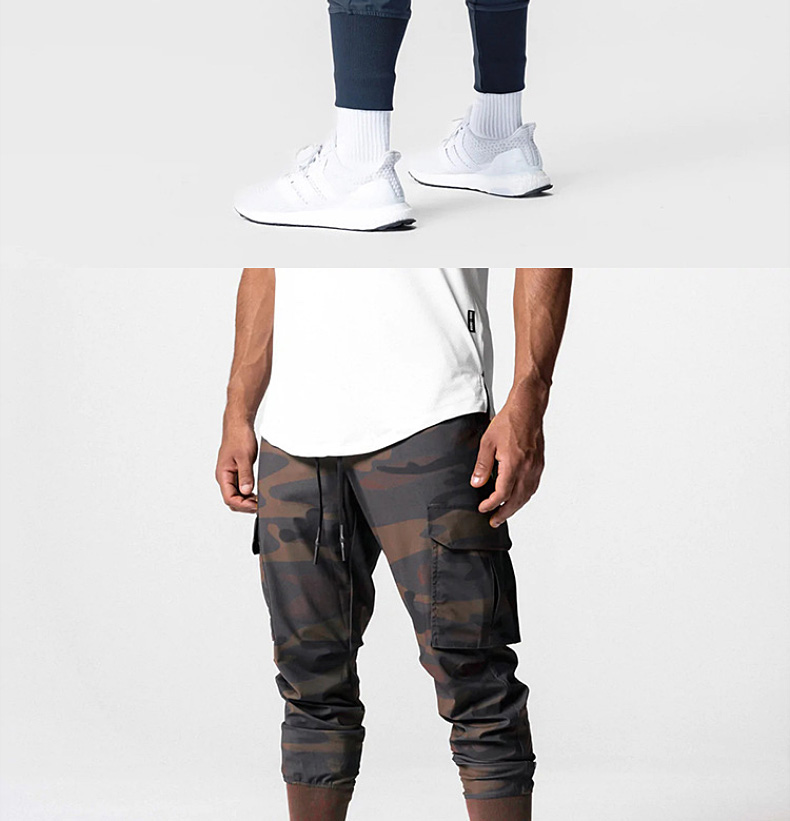 Pantaloni sportivi da palestra ad asciugatura rapida da uomo Pantaloni da corsa Tasche Pantaloni cargo da allenamento Pantaloni da jogging da allenamento Fiess Casual_voghion.com