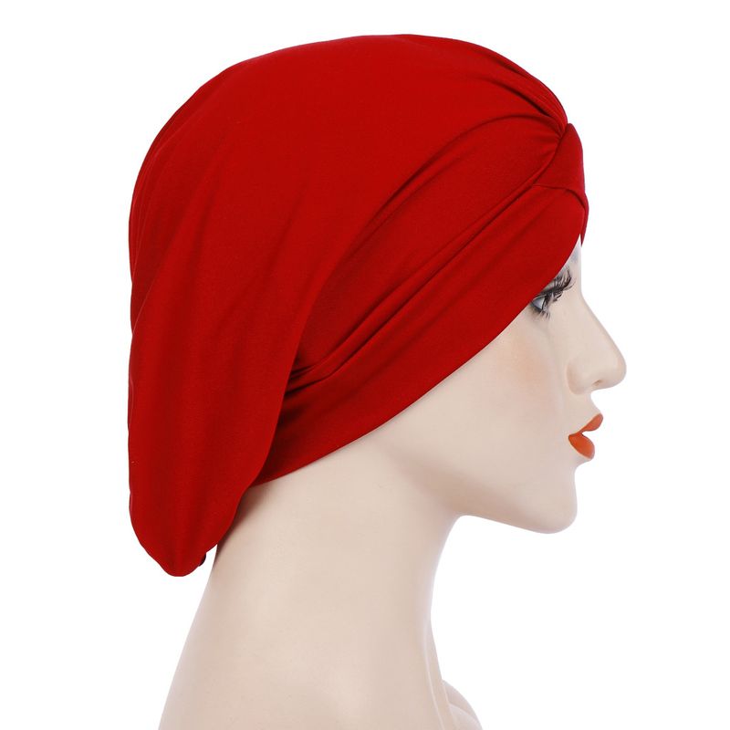 new stretch fabric nightcap multi-color forehead cross pleat Indian hat turban hat chemotherapy hat_voghion.com
