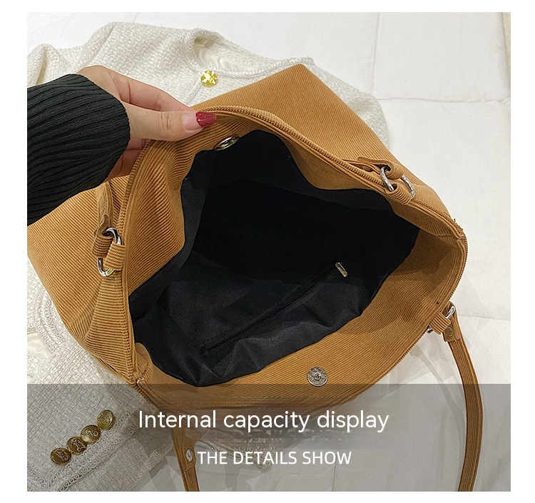 Canvas multifunctional bag women's simple and versatile commuter shoulder bag large capacity fashion tote bag_voghion.com