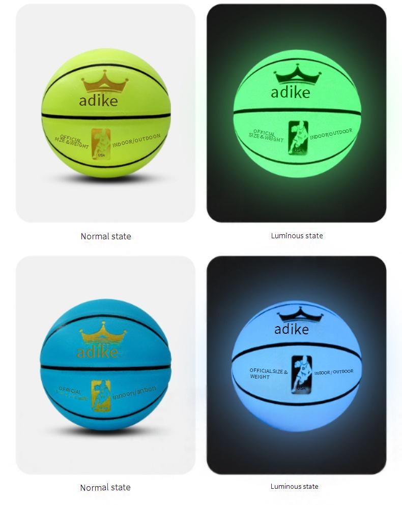 Glow in the Dark basketbal maat 7 fluorescerende PU basketbal in rood geel blauw groen duurzame buitensportbal_voghion.com
