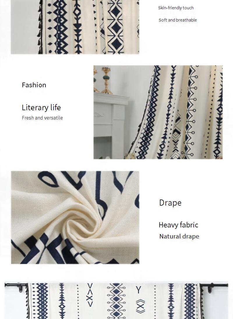 Gordijnen met zwarte cirkelprint, transparante polyester gordijnen met geometrische patronen en appelbloesempatronen, moderne lichtfilterende raamdecoratie_voghion.com