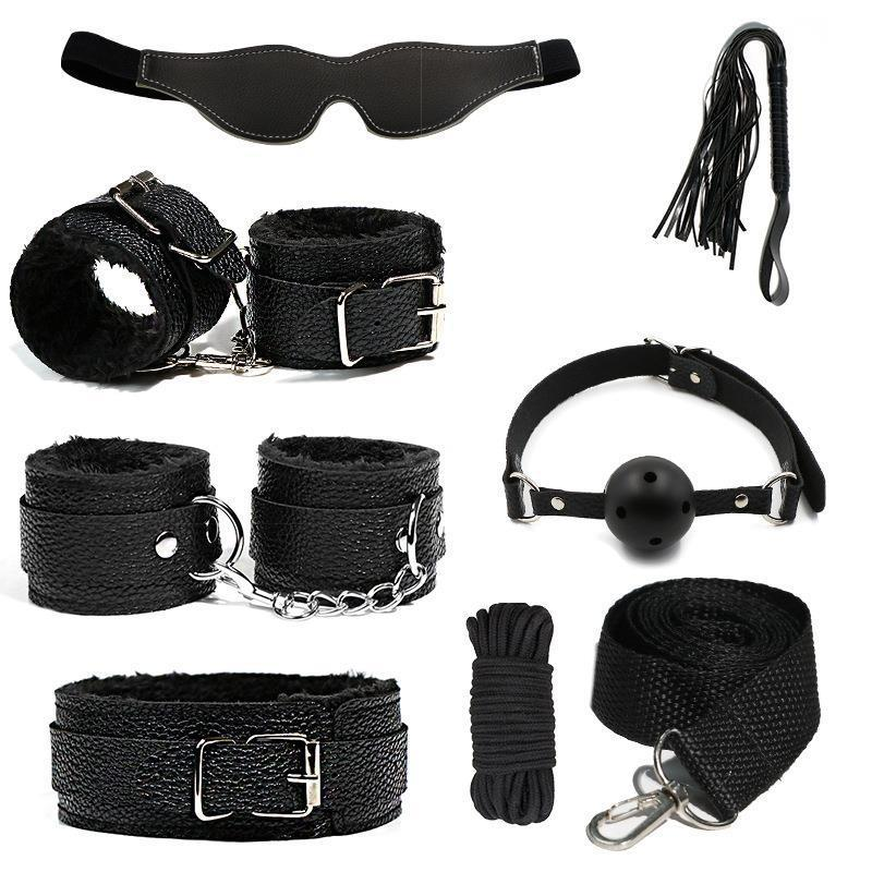 SM Props Bundle Prodotti per adulti Giocattoli sessuali per coppie Capezzoli Manette Bocca Palline Set per sesso Set da 7 pezzi_voghion.com