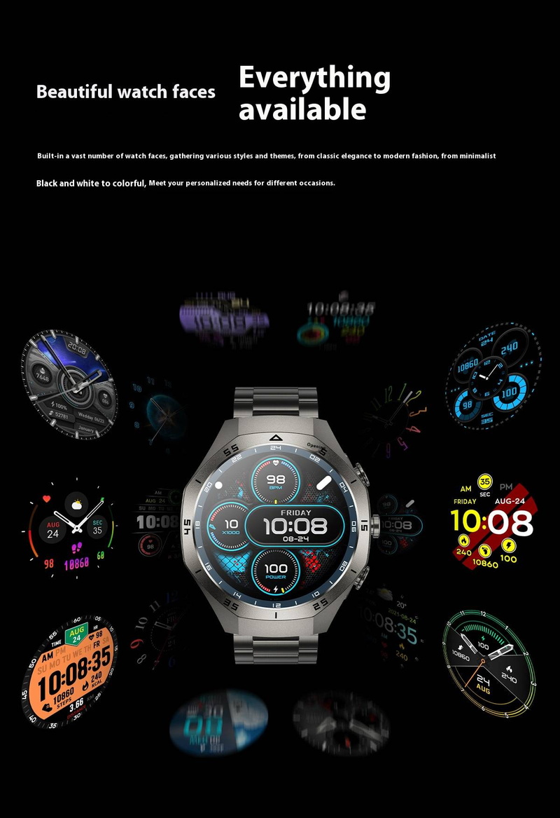 Smart Watch With Bluetooth Earphones 2-in-1, Fitness Tracker With Heart Rate Monitor, Sleep Tracking, Music Playback, NFC,_voghion.com