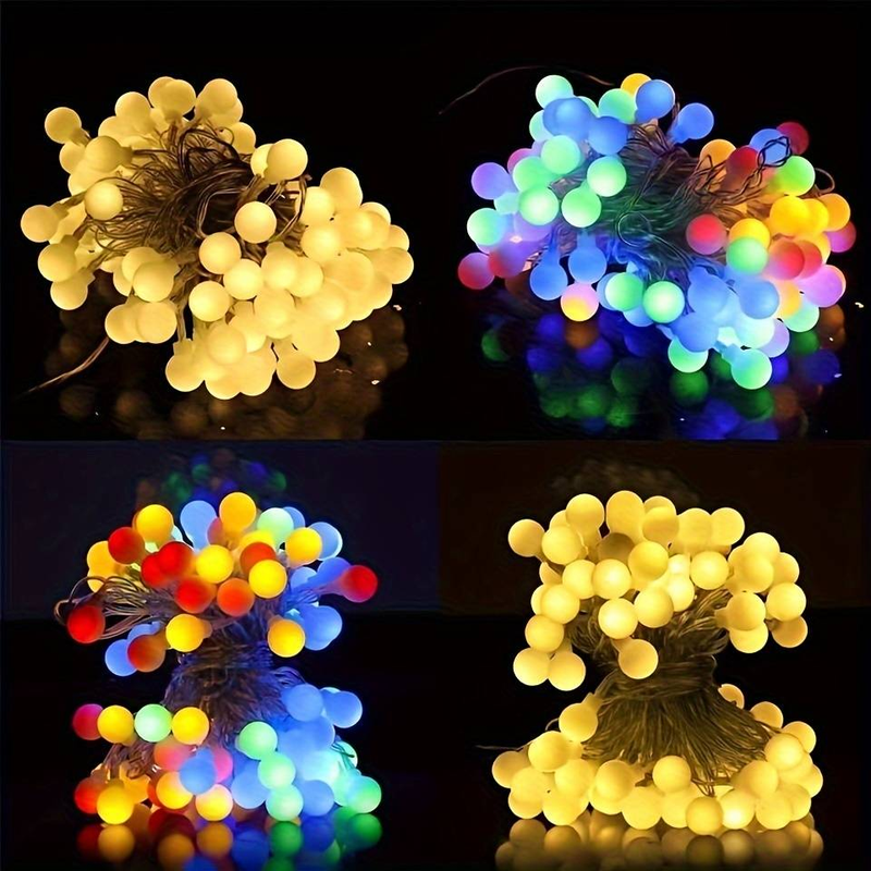 Enchanting LED Globe String Lights - Battery-Powered, For Christmas, Weddings, Parties, Home & Fireplace Decor,Switch Control_voghion.com