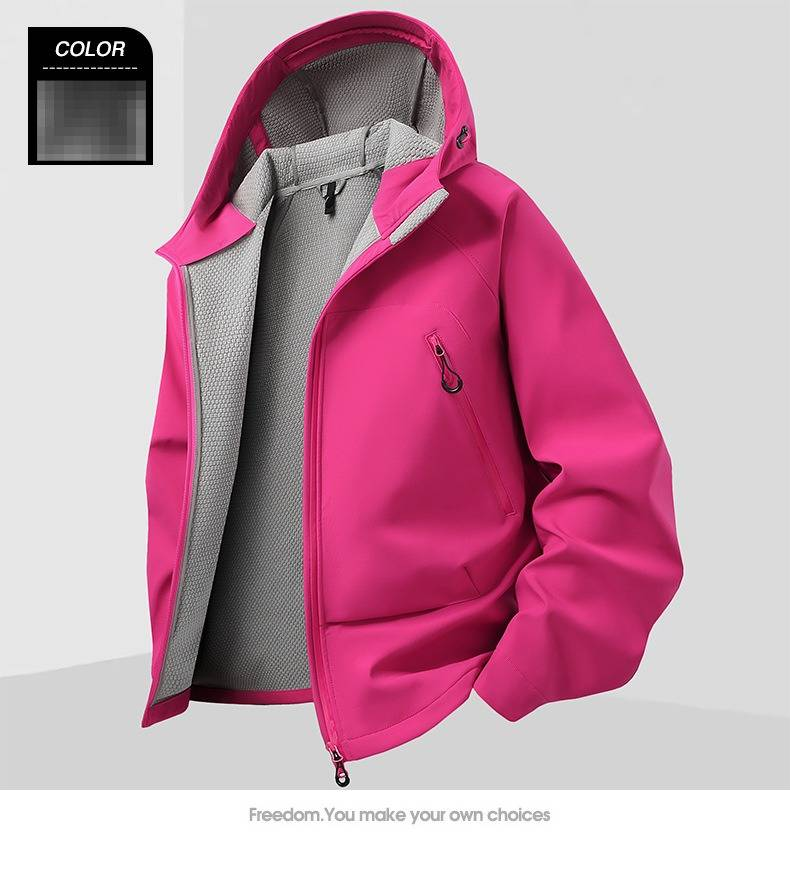 Leichte Softshelljacke für Herren und Damen – Winddichte, wasserdichte Outdoor-Sportjacke mit Kapuze zum Wandern, Skifahren, Camping_voghion.com