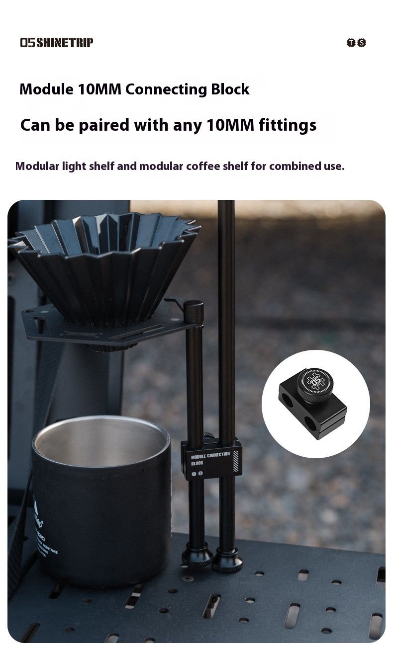 Sistema de camping modular IGT: Cafetera de aluminio con paneles laterales extensibles y adaptadores para hornillo Spider_voghion.com