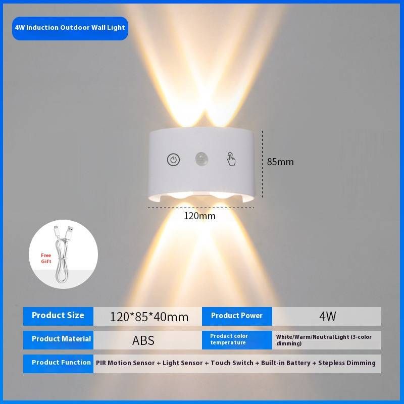 Motion Sensor Wall Light – No Drilling Installation, Indoor/Outdoor, Warm White LED, Battery-Powered For Hallway, Stairs, Bathroom, Balcony_voghion.com