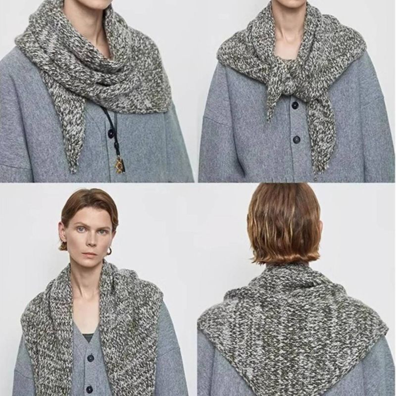 Nordic-Inspired Plaid Scarf Wrap – Soft Wool Blend Triangle Shawl (3 Stylish Colors, Extra-Long 175cm, Unisex Cold-Weather Essential)_voghion.com