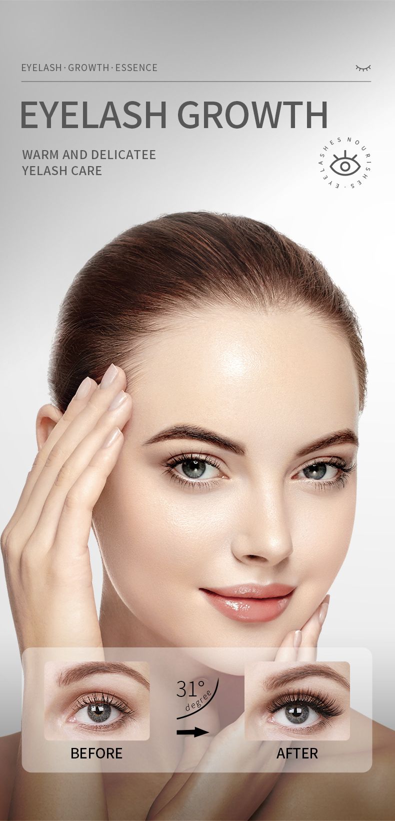 Essence de croissance des cils SADOER 7 ml, naturelle et souple, pour un regard magnifique et un effet maquillage tout-en-un._voghion.com