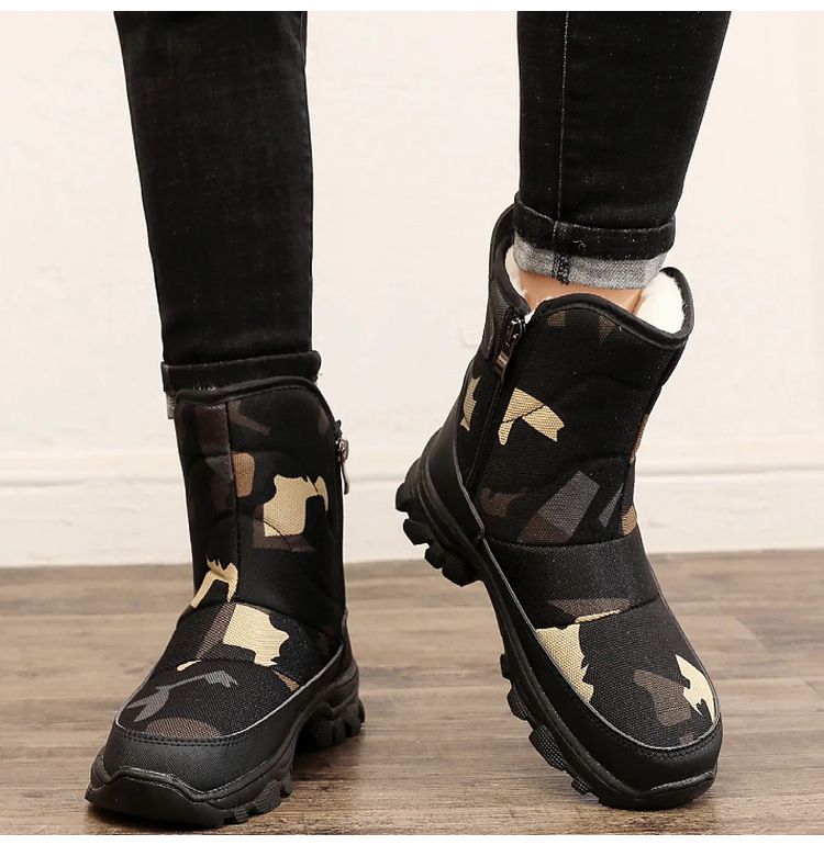 Nouvelle chaussure d'hiver chaude et épaisse avec doublure polaire, botte de neige Northeat, chaussure de voyage imperméable et résistante au froid, en coton pour homme_voghion.com