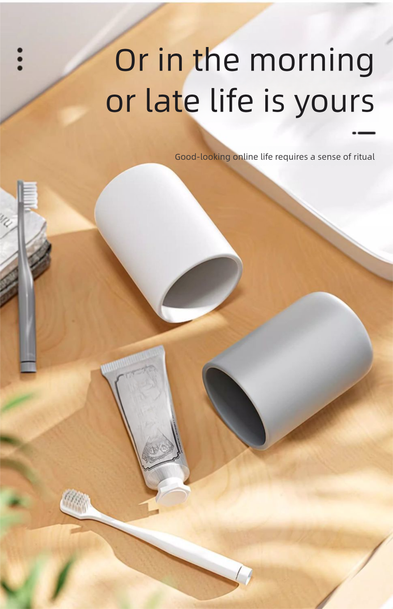 Collutorio semplice di alto valore Spazzolino da denti per uso domestico Coppia Cilindro per denti creativo Tazza per studenti Dormitorio_voghion.com