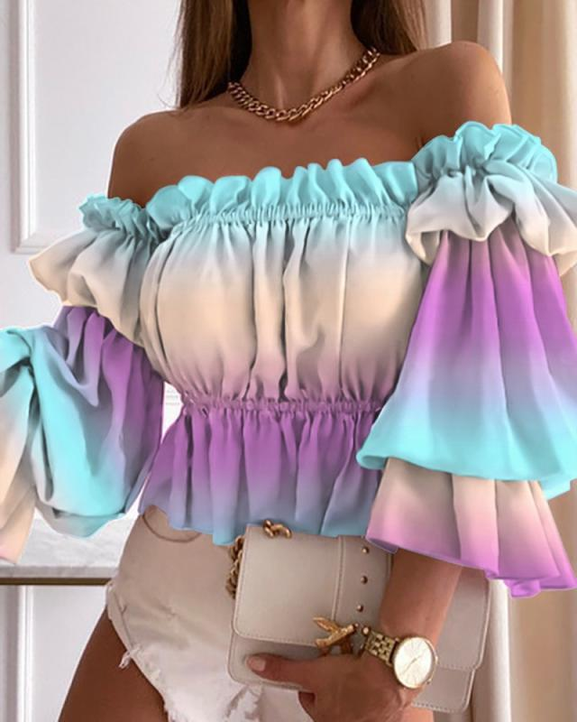 Frauen Heißer Verkauf Sexy Mode Langarm Taille Bluse_voghion.com