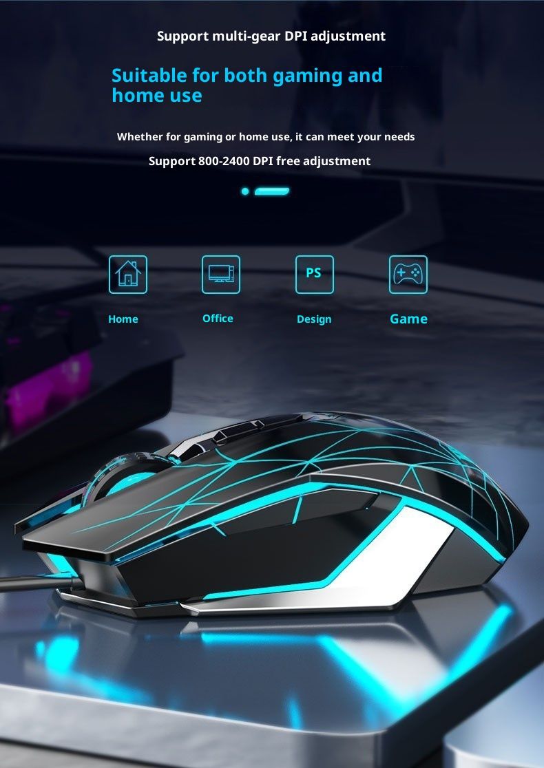 Digitex AULA/ Wolf Spider S50 Gaming-Maus, kabelgebunden, USB, Makroprogrammierung, 6D, Cross-Border, auf Lager, Großhandel, Ergonomie_voghion.com