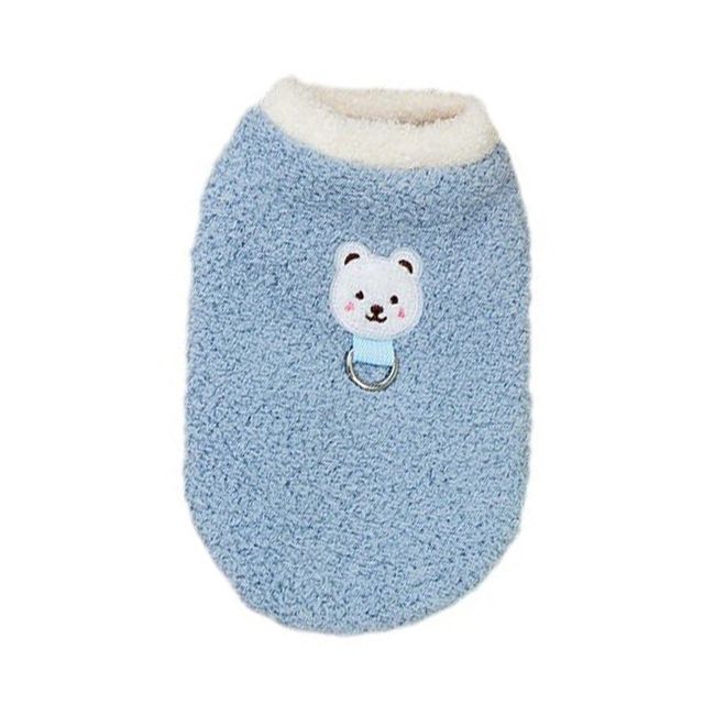 Roupas quentes de inverno com argola em D, casaco de pelúcia para cães pequenos e médios, roupas macias para filhotes, suprimentos para animais de estimação da loja PawParty_voghion.com