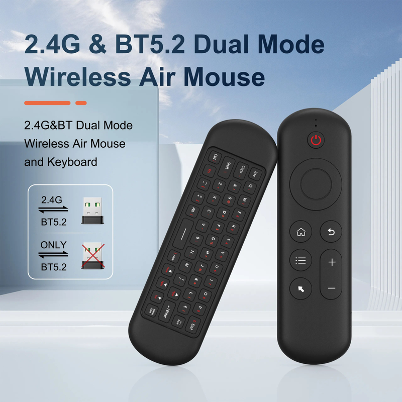 Mini clavier Bluetooth 5.0 2.4 ghz, sans fil, rétro-éclairage, télécommande vocale, pour ordinateur portable, Android TV Box_voghion.com