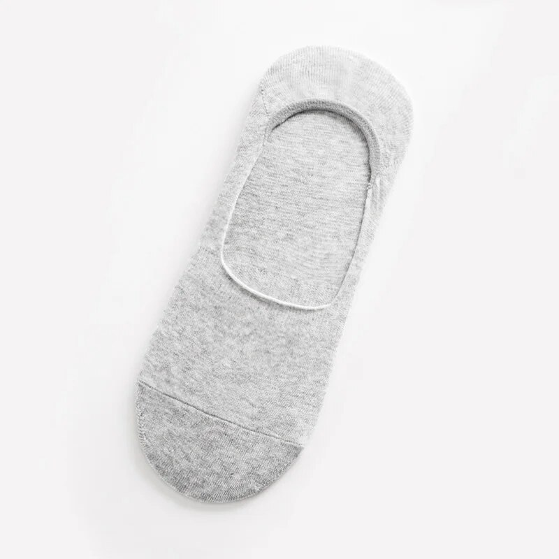 5 paires hommes bateau chaussettes été grande grande taille 38-47 antidérapant Silicone Invisible No Show chaussette pantoufles coton noir_voghion.com