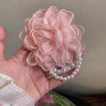 Fascia per capelli con fiori di perle e rosa secca, con testa a sfera bassa, piccola corda per capelli fresca, super fata, accessori per capelli_voghion.com