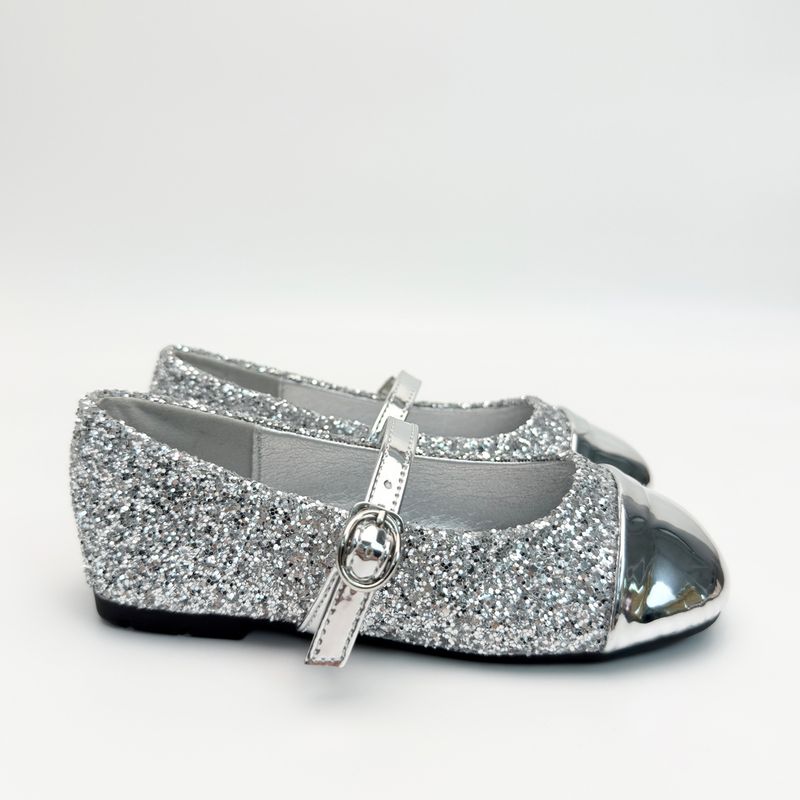 Mädchen-Flachschuhe, runde Zehenpartie, flacher Mund, flache Mädchenschuhe, süße neue Pailletten-Strass-Silber-Mary-Jane-Schuhe für Mädchen_voghion.com