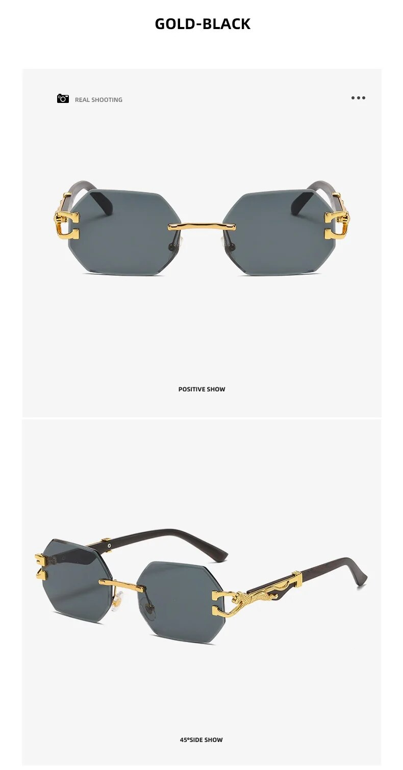 Mode Hexagon Ramlösa Solglasögon Fyrkantiga Dam Retro Herr Solglasögon Märkesdesigner Glasögon UV400 Skuggor Oculos Kvinnliga Gafas_voghion.com