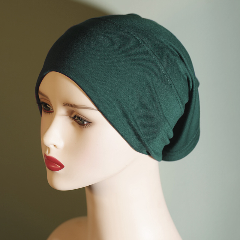 Gorro musulmán de algodón puro de color liso, con base de algodón mercerizado, elástico y transpirable_voghion.com