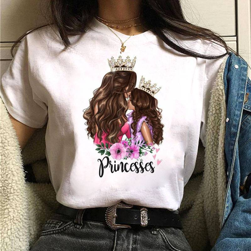 Women's mother's day printed t-shirt women's white short sleeve _voghion.com