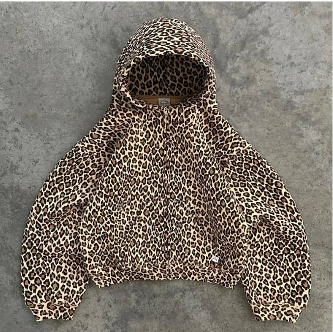 Felpa da uomo con scollo tondo, maniche a spalla scesa, stampa leopardata con stampa digitale 3D_voghion.com