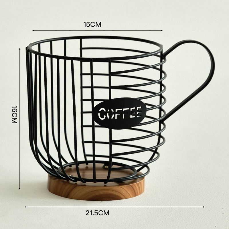 Woodbird Decor Skandinavischer Eisenkapsel-Kaffeeaufbewahrungskorb aus blauem Ins-Metall mit großer Kapazität für den Schreibtisch, Wasserbecher-Stil, Obstkorb_voghion.com