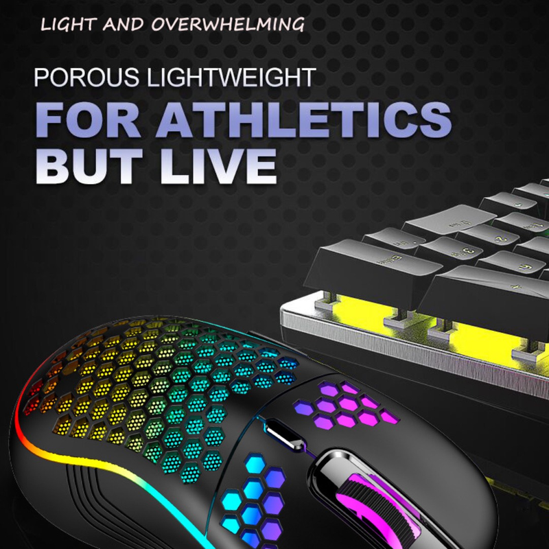 Mouse da gioco cablato con luce respirante colorata e luminosa, accessori per computer_voghion.com