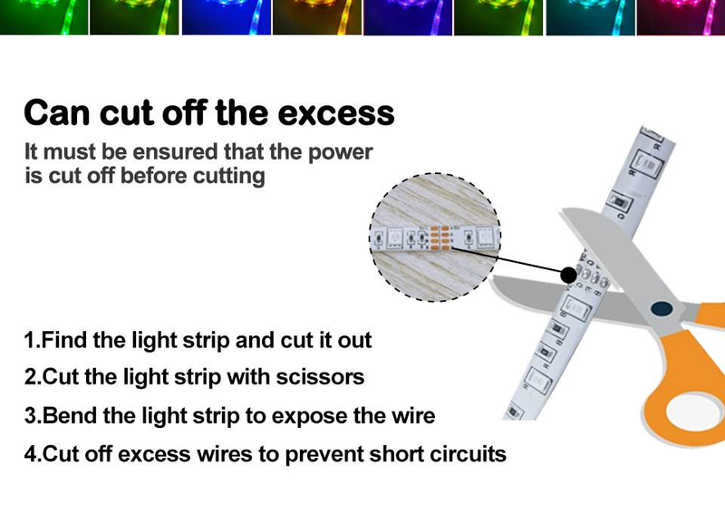 Tira de luces LED RGB 2835 de 5 V con control remoto de 24 teclas y compartimento para pilas. Iluminación de fondo impermeable para TV, ideal para decoración del hogar y fiestas._voghion.com