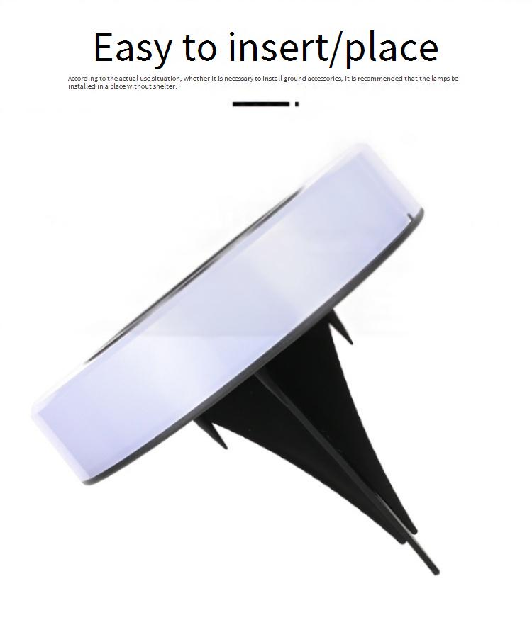 Solar-Bodenleuchten für den Außenbereich, wasserdicht, für Gartenwege, mit mattiertem, rundem Design, warmweiße/farbwechselnde LED, Schutzart IP65, für Terrasse, Deck, Gehweg_voghion.com