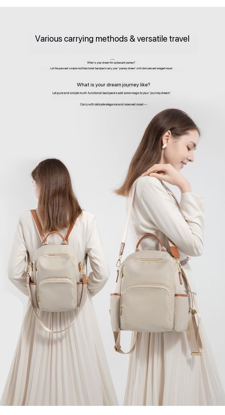 and Summer New Style, Large Capacity, Casual Oxford Fabric Backpack For Women, Korean Version, Multi-functional, Suitable For Commuting And Travel._voghion.com